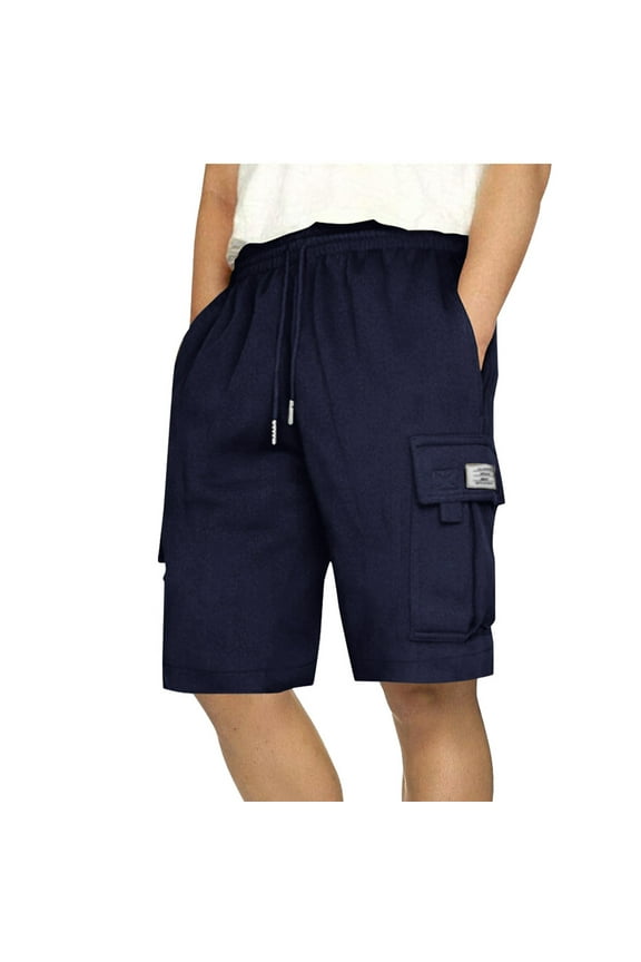 Mens Cargo Shorts Sweat Shorts Straight Leg Loose Drawstring Comfy Outdoor Exercise Crop Fishing Pants