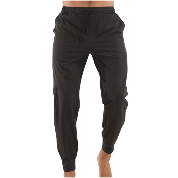 Dagugfen Mens Casual Pants Elastic Waist Tapered Leg Drawstring Fitted Lightweight Work Cropped Lounge Pants