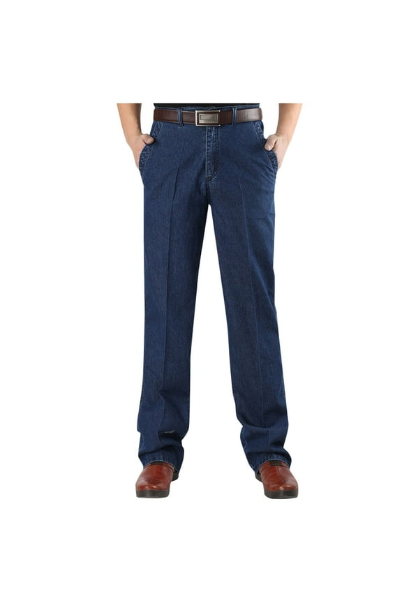 Mens Demin Pants High Waist Fitted Classic Fashion Casual Vacation Work Jean Pants Solid Color