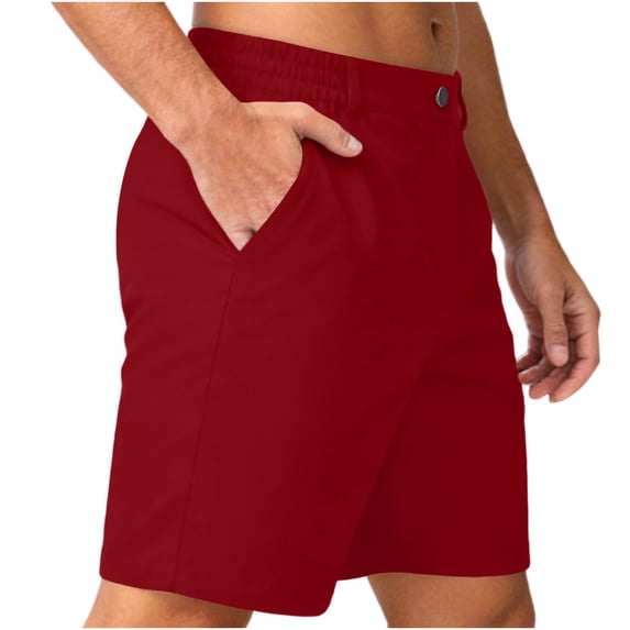 Dagugfen Mens Denim Short Pants with Pockets Elastic Waisted Knee Length Wide Leg Csaual Shorts