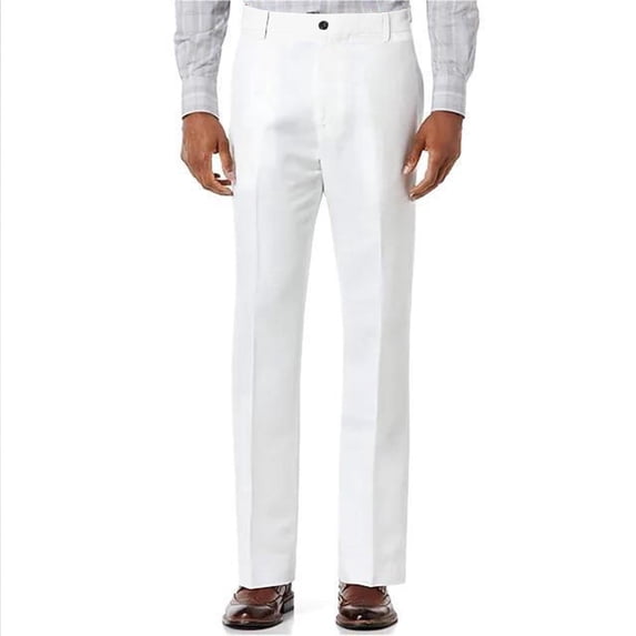 Dagugfen Mens Dress Pants Straight Leg Fitted Comfy Suit Pants Casual Button Business Work Trousers Pockets