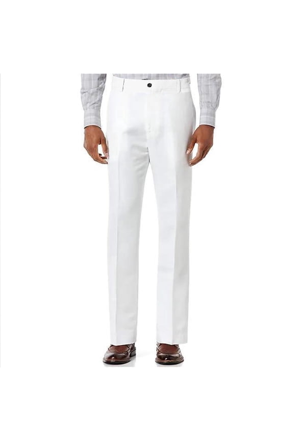 Mens Dress Pants Straight Leg Fitted Comfy Suit Pants Casual Button Business Work Trousers Pockets