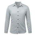 thumbnail image 1 of Dagugfen Mens Dress Shirts Button down Long Sleeve Suit Slim Business Office Casual Formal Work Shirts, 1 of 4
