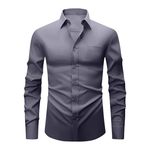 Dagugfen Mens Dress Shirts Button down Long Sleeve Suit Slim Lightweight Business Office Casual Shirts
