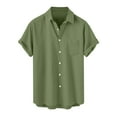 thumbnail image 1 of Dagugfen Mens Dress Shirts Button down Short Sleeve Loose Formal Business Casual Office Tops Pocket, 1 of 7