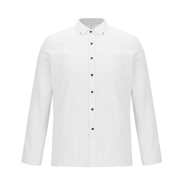 Dagugfen Mens Dress Shirts Button up Long Sleeve Loose Business Casual Work Tops for Meeting Solid Color