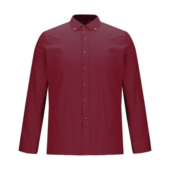 Dagugfen Mens Dress Shirts Button up Long Sleeve Loose Business Casual Work Tops for Meeting Solid Color