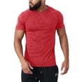 thumbnail image 1 of Dagugfen Mens Gym Tops Short Sleeve Crewneck Tight Shirts Comfy Solid Color Running Workout Tops Summer, 1 of 6