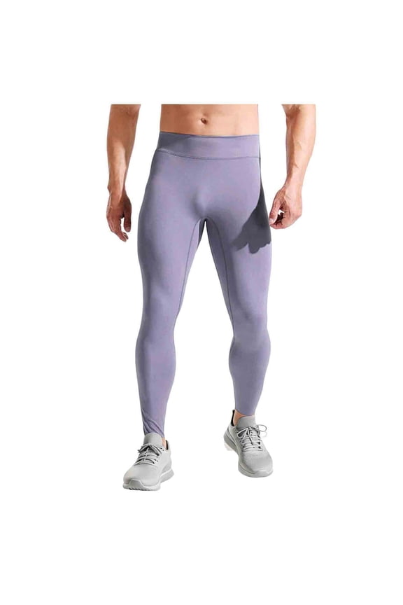 Mens Gym Workout Pants Skinny Stretchy Spandex Elastic Waist Yoga Trainning Running Pants