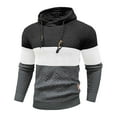 thumbnail image 1 of Dagugfen Mens Hooded Sweatshirt Long Sleeve Drawstring Color Block Hoodie Pullover Sweater Streetwear, 1 of 2