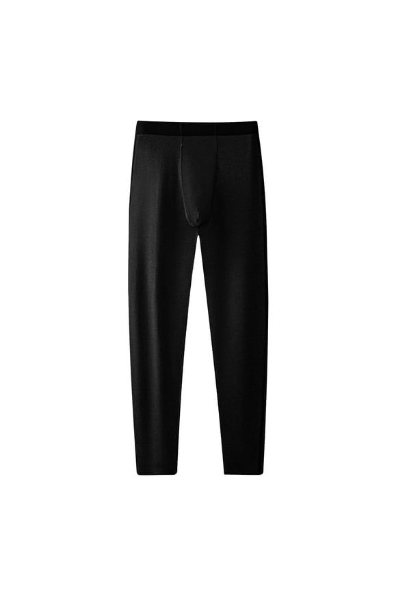 Mens Legging Mid Waist Underwear Base Layer Seamless Tight Fitting Thermal Pants Fall Winter