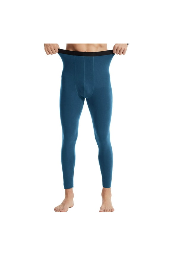 Mens Legging Seamless Underwear Thicken Comfy Mid Waist Tight Base Layer Thermal Pants Fall Winter