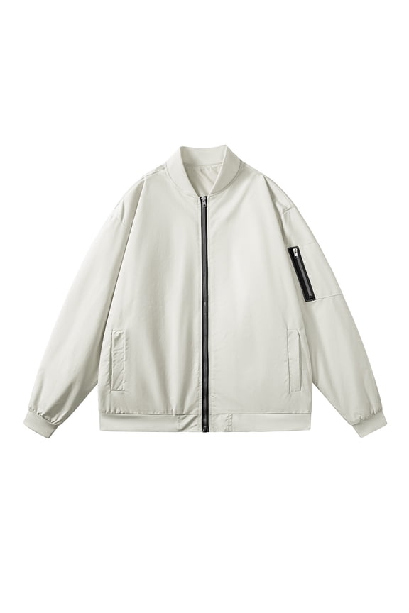 Mens Lightweight Jacket Causal Zipper up Loose Stylish Windbreaker Outdoor Golf Fashion Coat