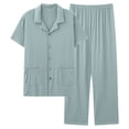 thumbnail image 1 of Dagugfen Mens Pajamas Sets 2 Pieces Short Sleeve Sleepwear Button down Shirts Pants Casual Loose Comfy Loungewear Outfits, 1 of 2