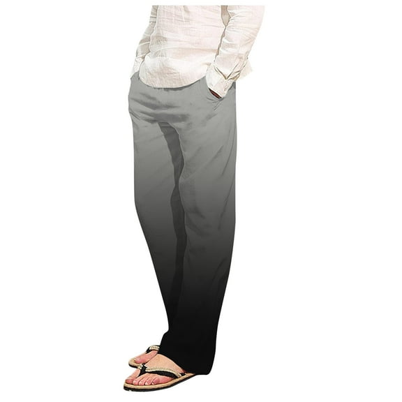 Dagugfen Mens Pants Gradient Prints Elastic Waist Loose Comfy Homewear Casual Workout Sports Pants