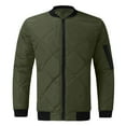 thumbnail image 1 of Dagugfen Mens Quilted Jackets Full Zipper Textured Loose Warm Casual Padded Jackets with Pocket Fall Winter, 1 of 3