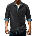 thumbnail image 1 of Dagugfen Mens Shirts Corduroy Long Sleeve Button down Collared Neck Mens Shirts Casual Jackets S-3XL, 1 of 8