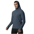thumbnail image 1 of Dagugfen Mens Shirts Hoodies Long Sleeve Slim Lightweight Outdoor Casual Sun Protection Running Shirts, 1 of 9