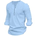 thumbnail image 1 of Dagugfen Mens Shirts Long Sleeve Button V Neck Loose Solid Color Fall Travel Casual Shirts Size S-XXXL, 1 of 9