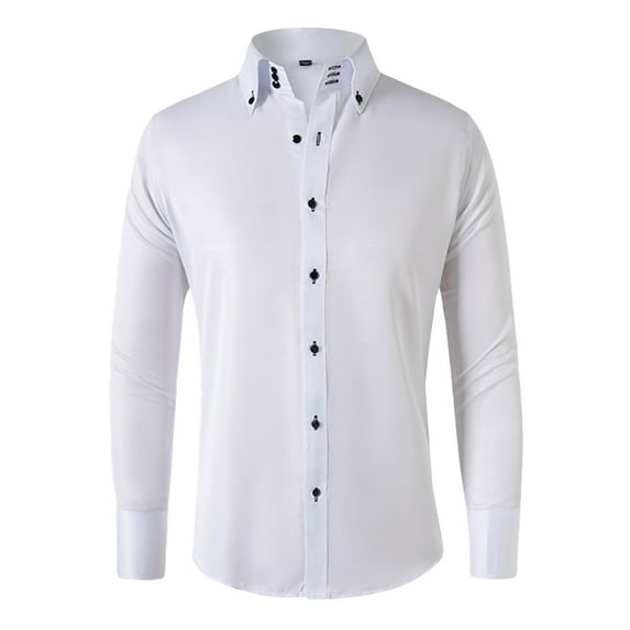 Dagugfen Mens Shirts Long Sleeve Button down Slim Business Office Casual Work Shirts for Dating Wedding