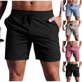 thumbnail image 1 of Dagugfen Mens Shorts Casual Drawstring Elastic Waist Fitted Lightweight Summer Beach Running Shorts, 1 of 9