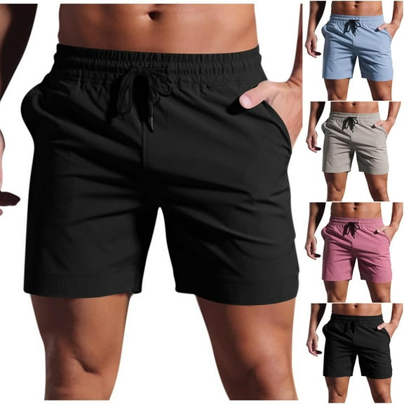 Dagugfen Mens Shorts Casual Drawstring Elastic Waist Fitted Lightweight Summer Beach Running Shorts