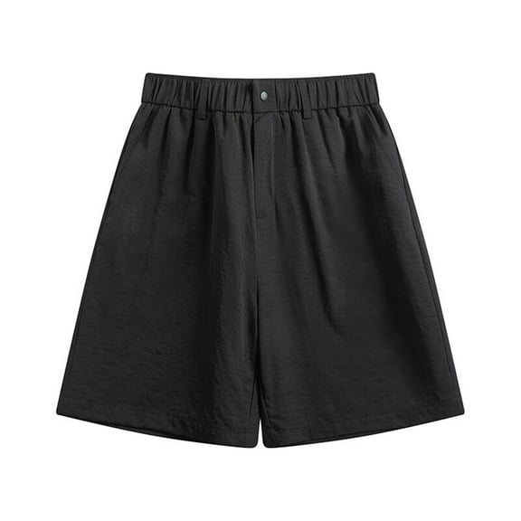 Dagugfen Mens Shorts Elastic Waist Button Loose Summer Casual Lightweight Shopping Camping Leisure Shorts