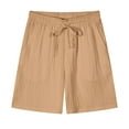 thumbnail image 1 of Dagugfen Mens Shorts Elastic Waist Drawstring Solid Color Loose Lightweight Casual Athletic Shorts, 1 of 5