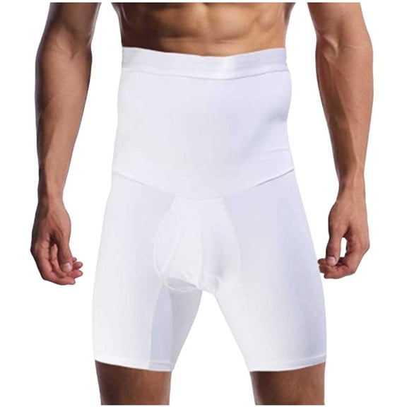 Dagugfen Mens Shorts High Waisted Elastic Waist 5" Underwear Base Layers Solid Color