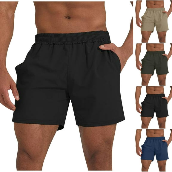 Dagugfen Mens Shorts Straight Leg Elastic Waist Loose Lightweight Workout Walking Running Sports Shorts