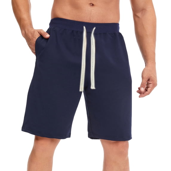 Dagugfen Mens Shorts Summer Knee Length Drawstring Straight Leg Loose Comfy Casual Athletic Shorts