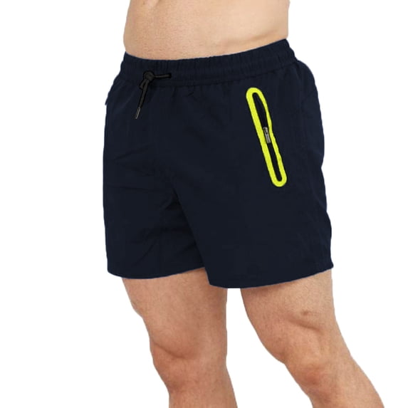 Dagugfen Mens Shorts with Zipper Pockets 5 Inch Inseam Elastic Waisted Athletic Running Short Pants for Men