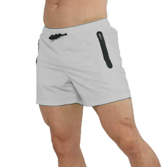 Dagugfen Mens Shorts with Zipper Pockets 5 Inch Inseam Elastic Waisted Athletic Running Short Pants for Men