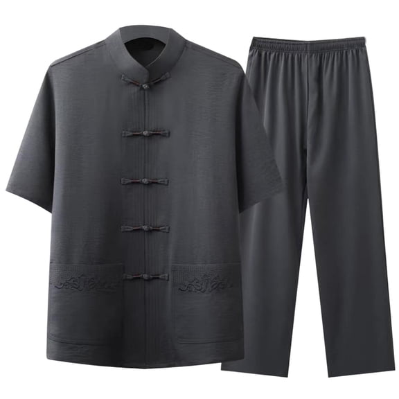 Dagugfen Mens Summer Outfits High Waist Ruched Pants Button down Shirts Loose Casual Outfits Fashion