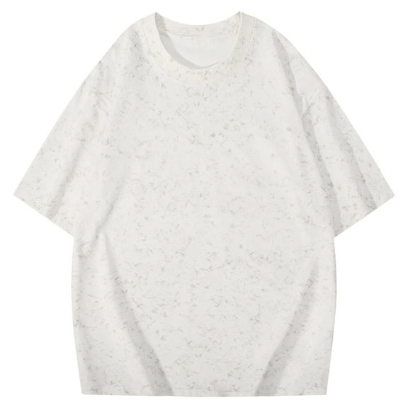 Dagugfen Mens T Shirts Summer Short Sleeve Crew Neck Drop Shoulder Loose Print Casual Tee Shirts Fashion