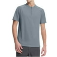 thumbnail image 1 of Dagugfen Mens Tops Summer Short Sleeve Zipper Crew Neck Comfy Breathable Thin Lightweight Workout Shirts, 1 of 9