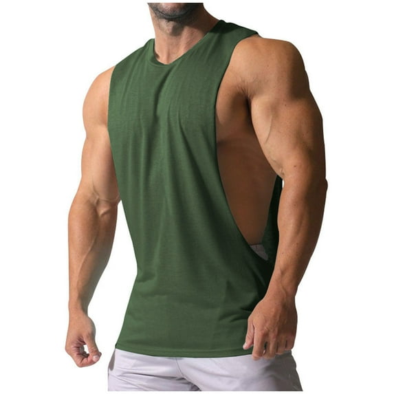 Dagugfen Muscle Tops for Men Sleeveless Side Split Lightweight Gym Workout Athletic Shirts for Bodybuilding