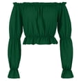 thumbnail image 1 of Dagugfen Off Shoulder Tops for Women Renaissance Peasant Blouse Trendy Casual Long Sleeve Crop Tops, 1 of 8