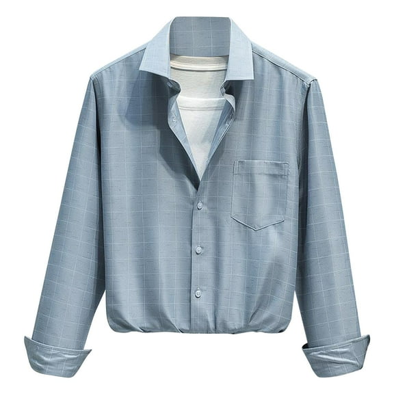 Dagugfen Oversize Shirts for Men Button up Long Sleeve Loose Lightweight Streetwear Casual Shirts Pocket