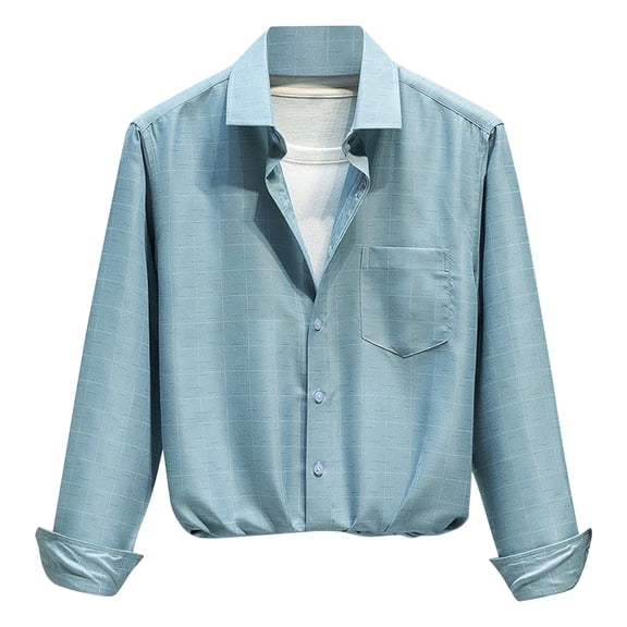 Dagugfen Oversize Shirts for Men Button up Long Sleeve Loose Lightweight Streetwear Casual Shirts Pocket