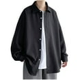 thumbnail image 1 of Dagugfen Oversize Shirts for Men Dress Button up Long Sleeve Loose Business Casual Work Tops Solid Color, 1 of 4