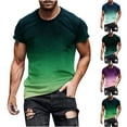thumbnail image 1 of Dagugfen Oversize Shirts for Men Short Sleeve Crew Neck Slim Summer Gradient Color Travel Casual Tee Shirts, 1 of 6