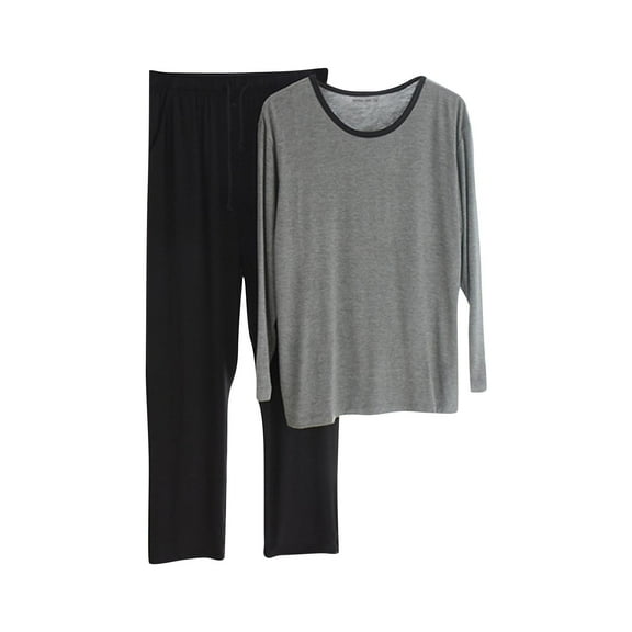 Dagugfen Pajama Sets for Men 2 Piece Long Sleeve Shirts Drawstring Pants Thin Comfy Sleepwear Outfits