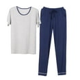 thumbnail image 1 of Dagugfen Pajama Sets for Men Round Neck Tshirts High Waist Pants Comfy Loose Homewear Casual Outfits, 1 of 3