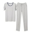 thumbnail image 1 of Dagugfen Pajama Sets for Men Round Neck Tshirts High Waist Pants Comfy Loose Homewear Casual Outfits, 1 of 4