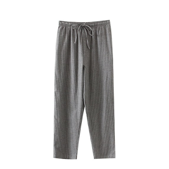 Dagugfen Men Pants Sleepwear Plaid Elastic Waist Drawstring Loose Comfy Casual Trousers Loungewear Pockets