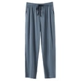 thumbnail image 1 of Dagugfen Mens Pajama Pants Drawstring Ruched Elastic Waist Loose Lightweight Comfy Loungewear Trousers, 1 of 3