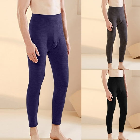 Dagugfen Pants for Men Pajamas High Waist Legging Soft Warm Thick Casual Thermal Underwear Oversize Pants Pjs