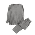 thumbnail image 1 of Dagugfen Pajamas for Men Sets Long Sleeve Round Neck Shirts Drawstring Pants Comfy Casual Sleepwear Solid Color, 1 of 8