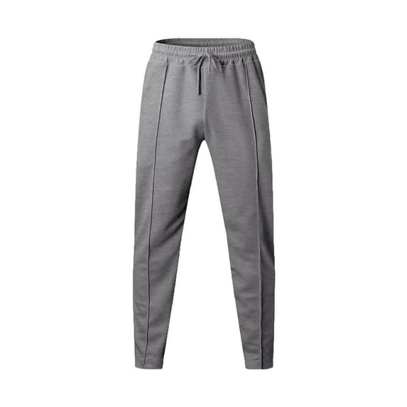 Dagugfen Pants for Men Drawstring Elastic Waist Fitted Ruched Workout Running Sports Trousers Solid Color